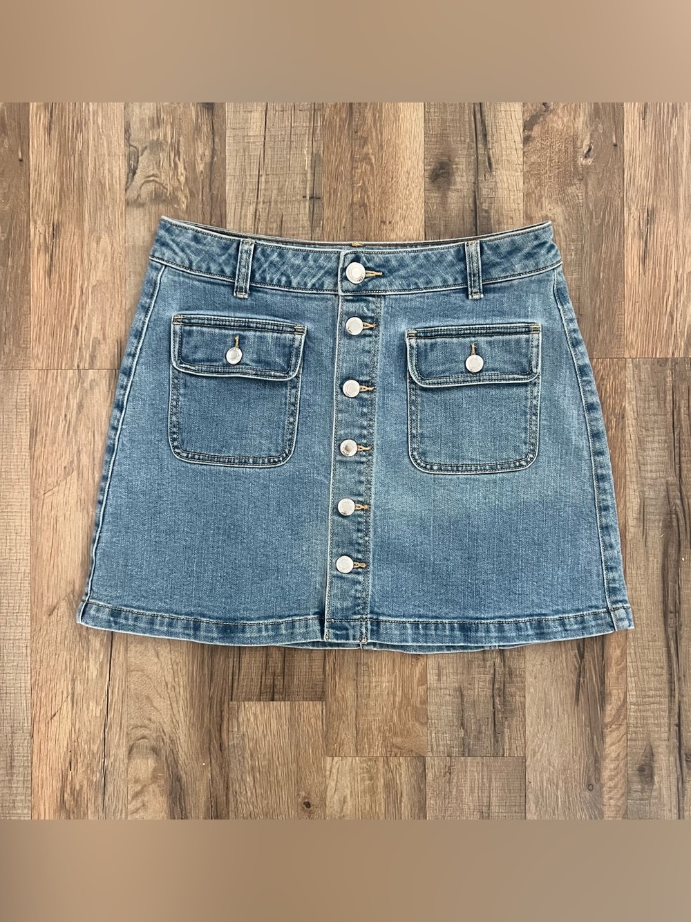 American Eagle Outfitters Button Front Denim Mini Skirt